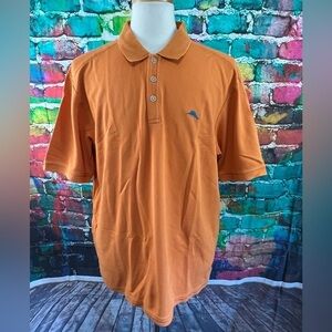 TOMMY Bahama Polo Shirt Size XL Orange Marlin Logo